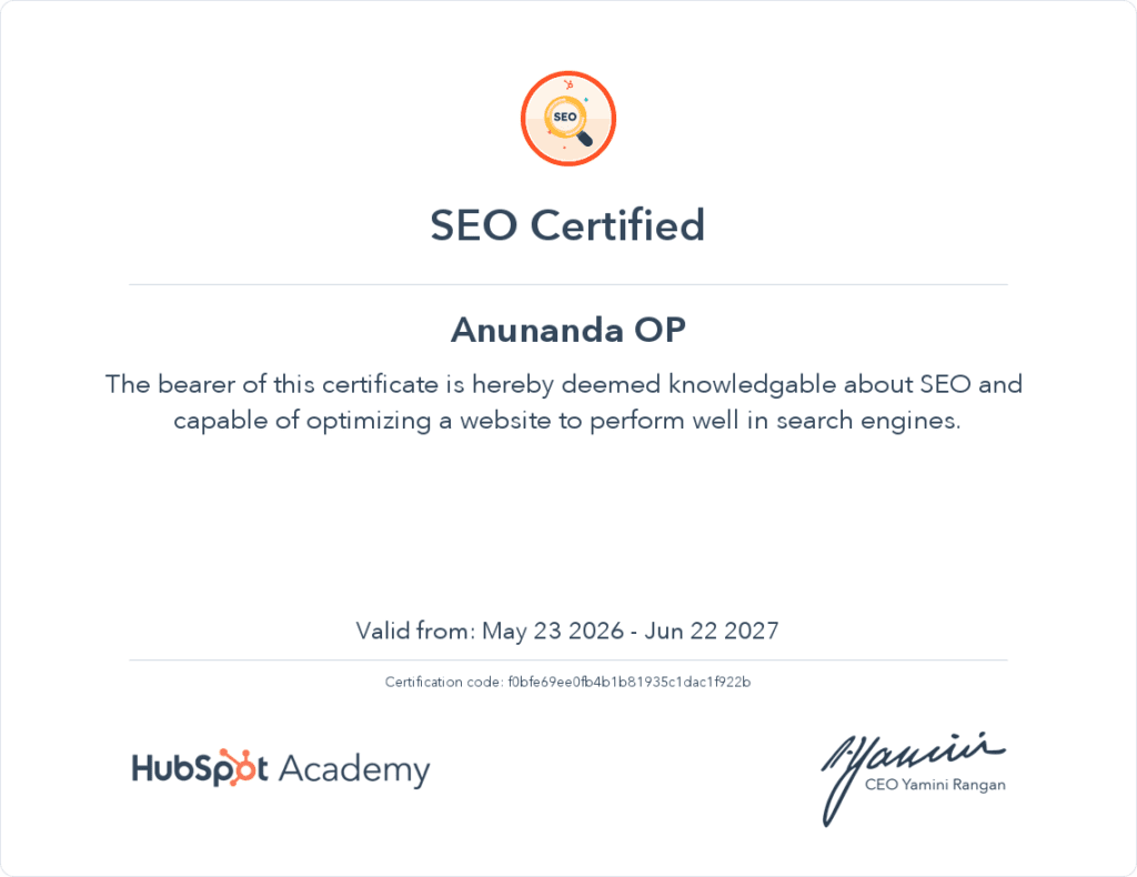 SEO certification